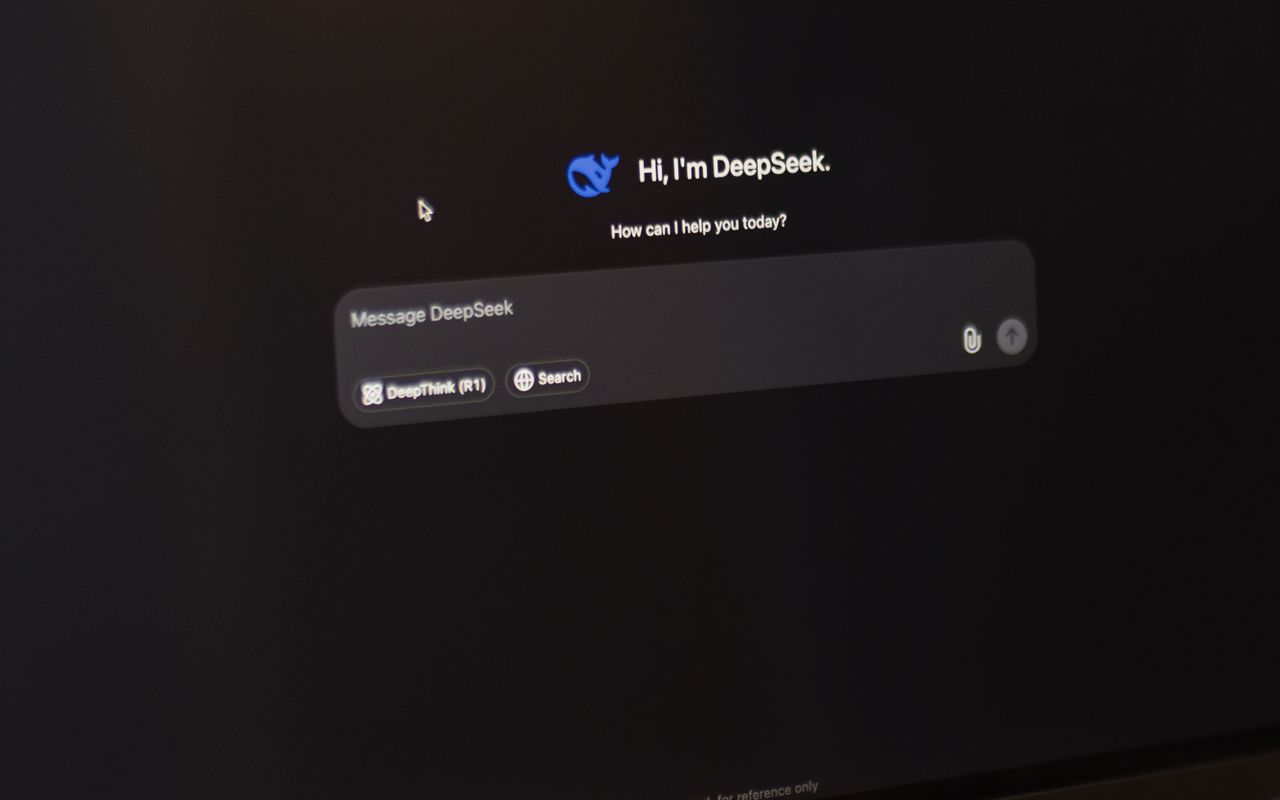 Google's AI Mode answering a question on a laptop screen
