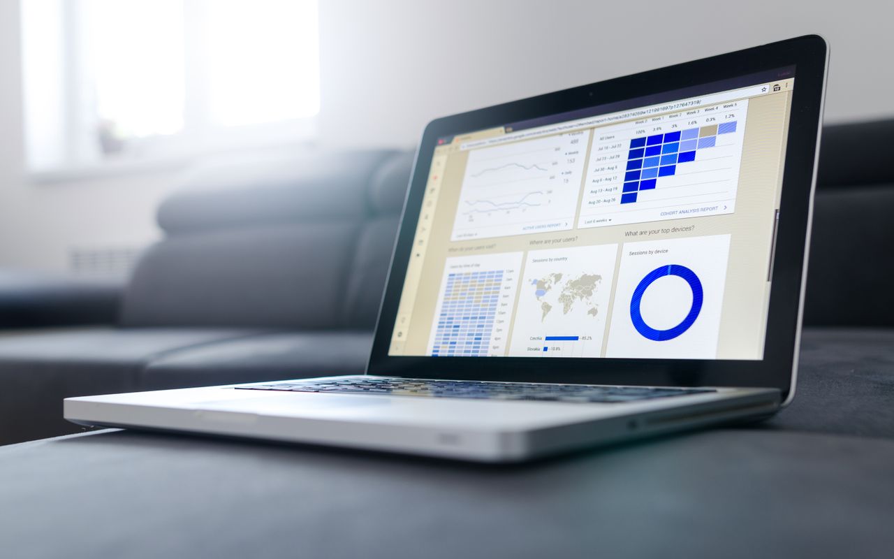 An analytics dashboard showing search and referral trends